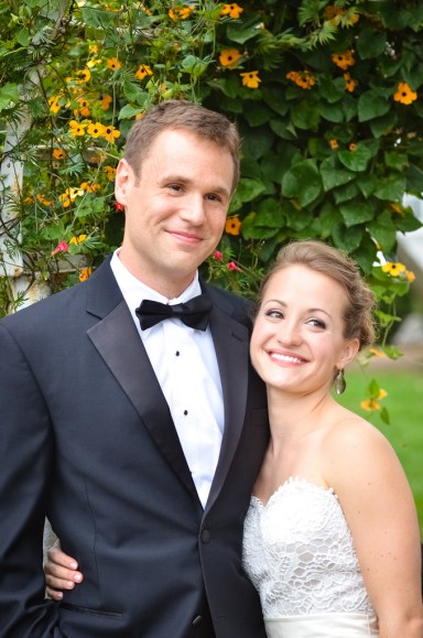 Doug and Kay still by the archway